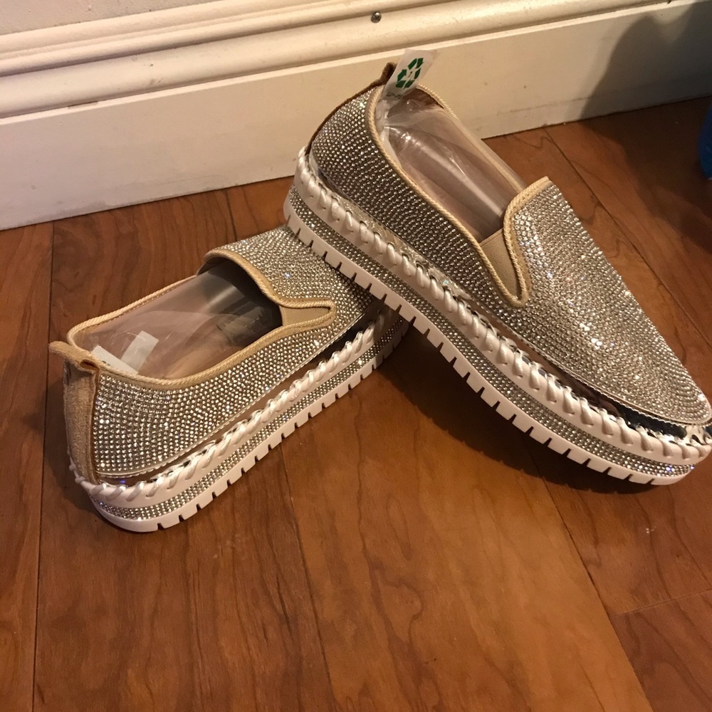 Shiny silver shoes